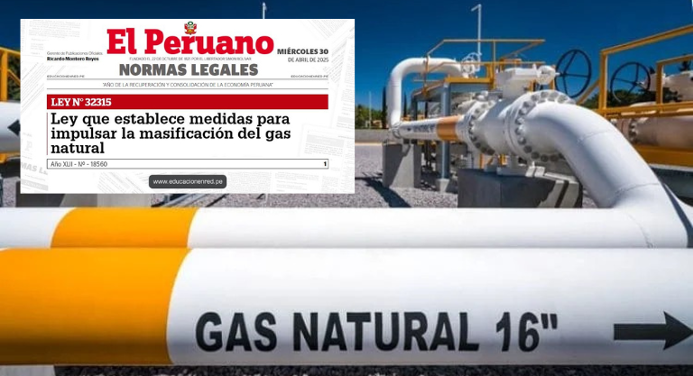 Ley de masificación del gas natural sigue sin reglamento después de 17 meses